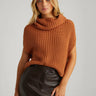 525 America Cate Sleeveless Turtleneck Sweater in Toasted Almond - Estilo Boutique