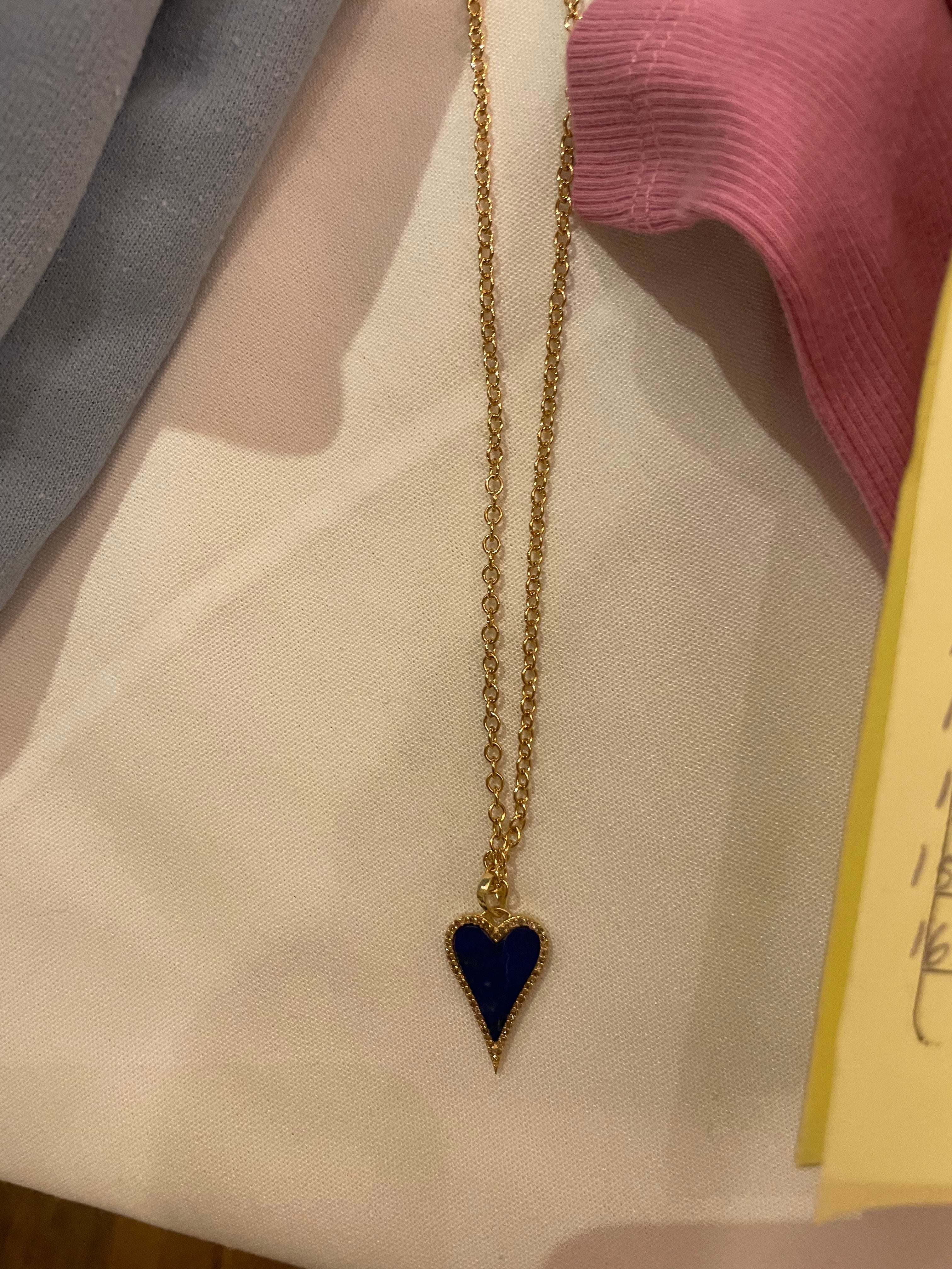 Paula Rosen Blue Heart Necklace