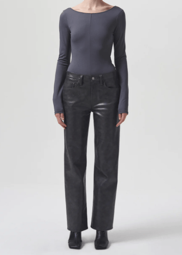 Agolde Sloane Mid Rise Straight Jean in Smoke - Estilo Boutique