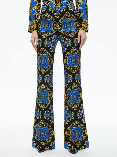 Alice + Olivia Teeny Fit Flare Bootcut Pant in Regal Romance Sapphire - Estilo Boutique