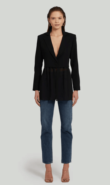Amanda Uprichard Jonas Blazer in Black - Estilo Boutique