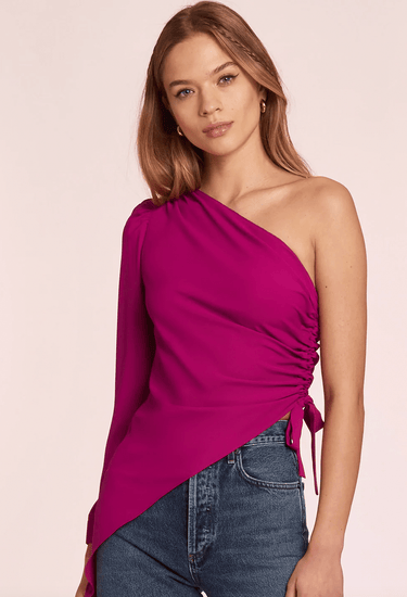 Amanda Uprichard Maryclare Top in Magenta - Estilo Boutique