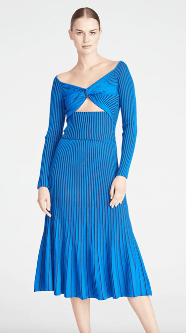 Amur Jena Knit Skirt in Navy/Canal Blue - Estilo Boutique