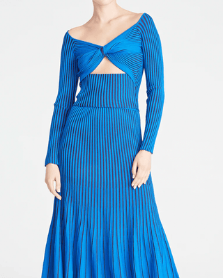 Amur Jena Knit Skirt in Navy/Canal Blue - Estilo Boutique