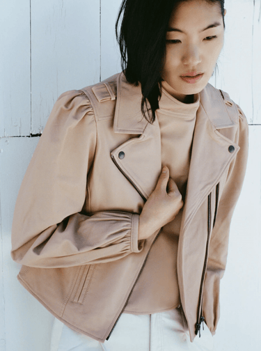 AS by DF Mercury Recycled Leather Jacket in Parisian Rose - Estilo Boutique