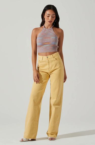 ASTR Adına Sweater Halter Top in Rainbow Multi - Estilo Boutique