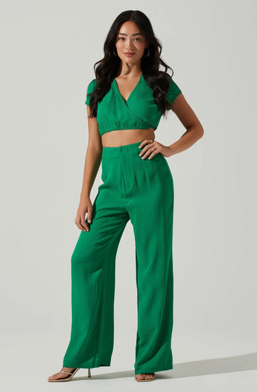 ASTR Sayla Wide Leg Pants in Green - Estilo Boutique