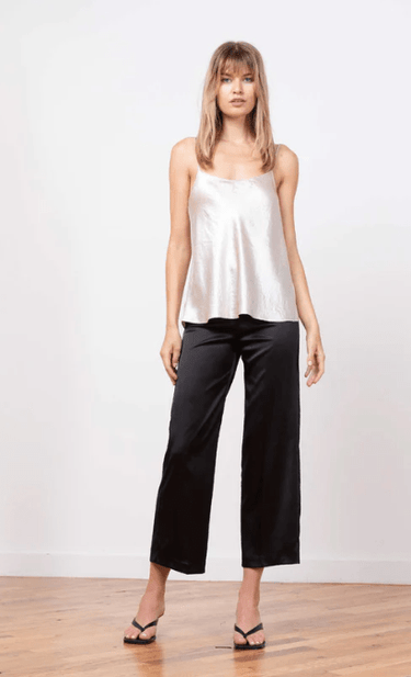 Avenue Montaigne Alex Satin Pant in Black - Estilo Boutique
