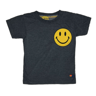 Aviator Nation Smiley 2 Tee in Charcoal - Estilo Boutique
