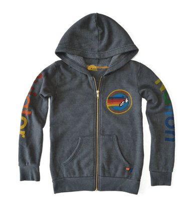Aviator Nation Zip Hoodie in Vintage Charcoal - Estilo Boutique