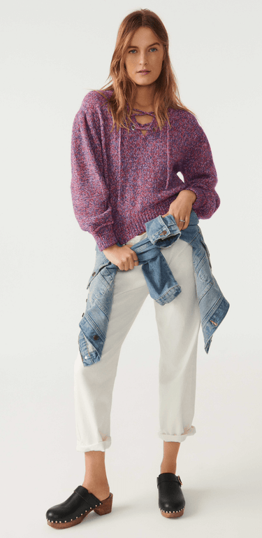 BA&SH Tibo Sweater in Violet - Estilo Boutique