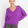 Berenice Aurora Wool V-Neck Sweater in Purple - Estilo Boutique