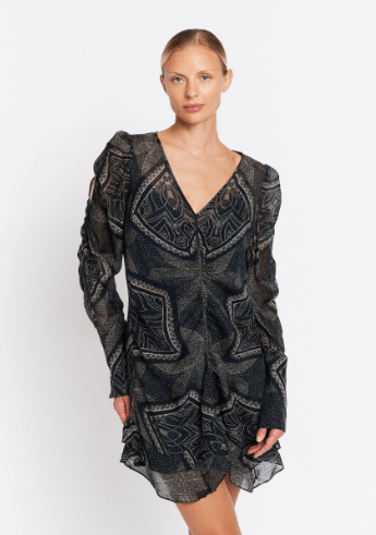 Berenice Ruvi Printed Dress with Ruffles in Tamaya - Estilo Boutique