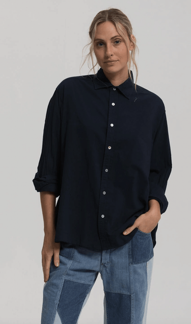 Cali Dreaming Collared Boy Shirt in Navy - Estilo Boutique