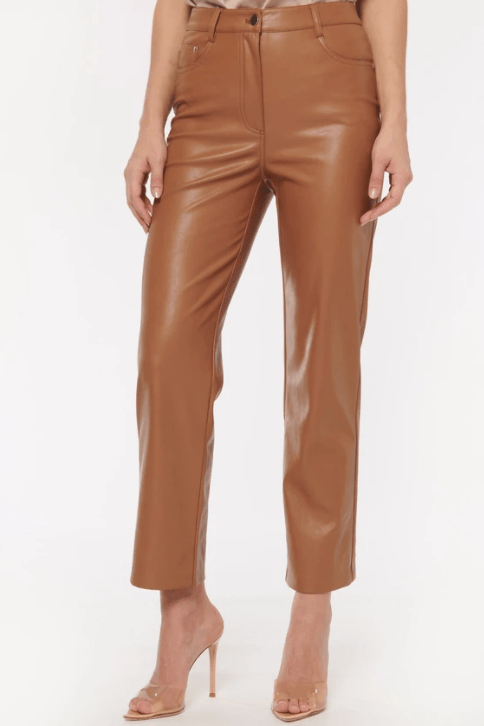 Cami NYC Hanie Vegan Leather Pant in Dark Teak - Estilo Boutique