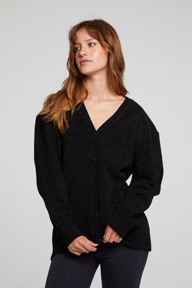 Chaser Fairfax Cardigan in Licorice - Estilo Boutique