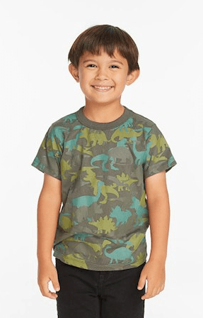 Chaser Kids Dino Camo Tee in Safari - Estilo Boutique