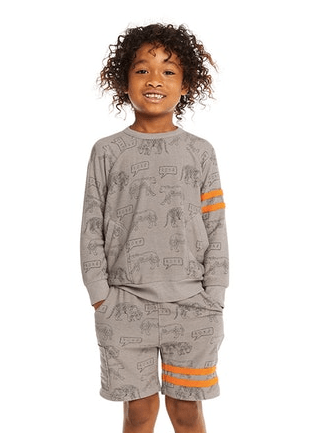 Chaser Kids Long Sleeve Tee in Cheetah Print - Estilo Boutique