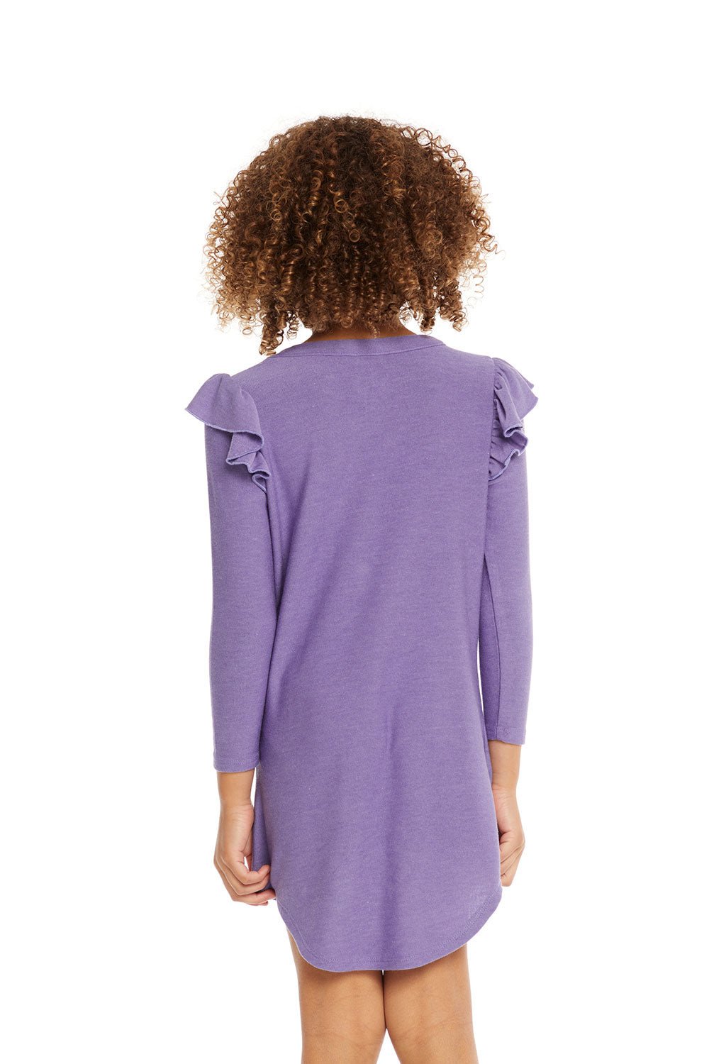 Chaser Long Sleeve Shirttail Dress in Veronica Purple - Estilo Boutique