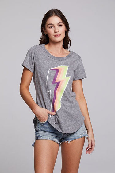 Chaser Multi Bolt Shirt in Streaky Grey - Estilo Boutique