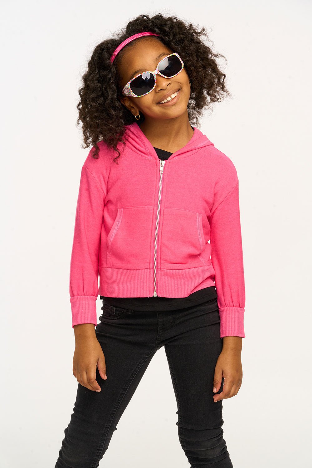 Chaser Puffy Cozy Zip Up in Flamingo Pink - Estilo Boutique