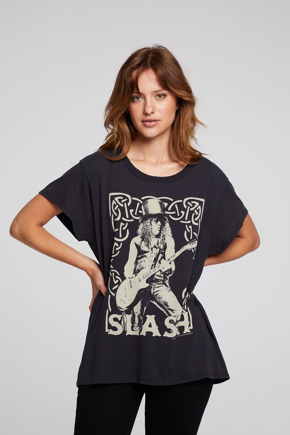 Chaser Slash Guitar Tee in Licorice - Estilo Boutique