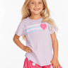 Chaser Stripe Heart Shirt in Digital Lavender - Estilo Boutique