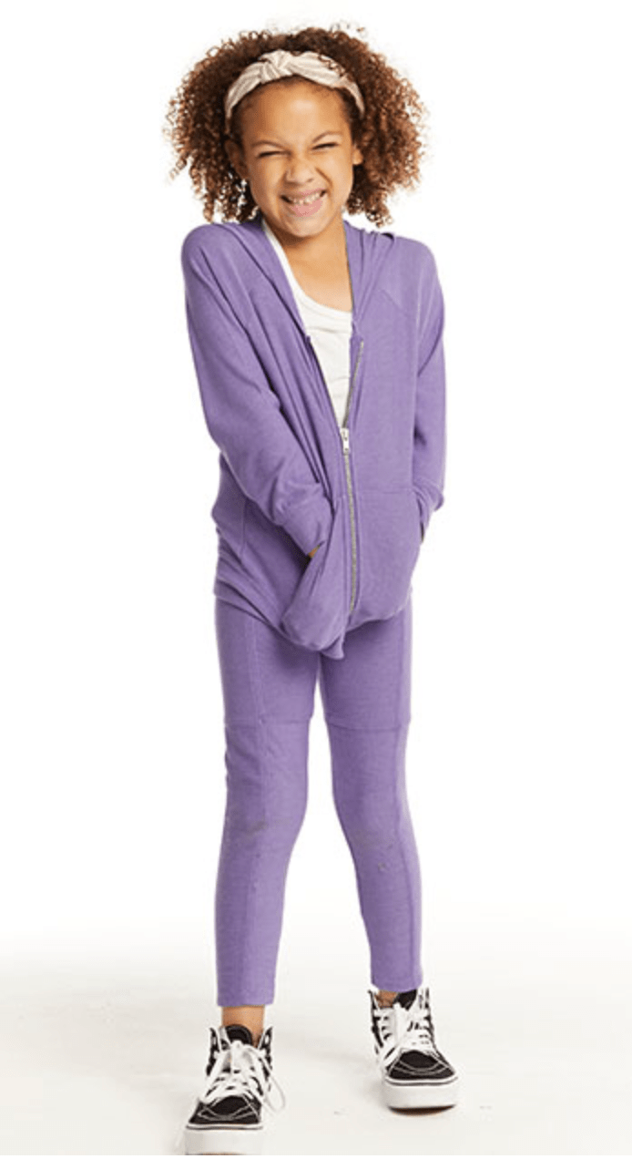 Chaser Zip Up Hoodie in Veronica Purple - Estilo Boutique