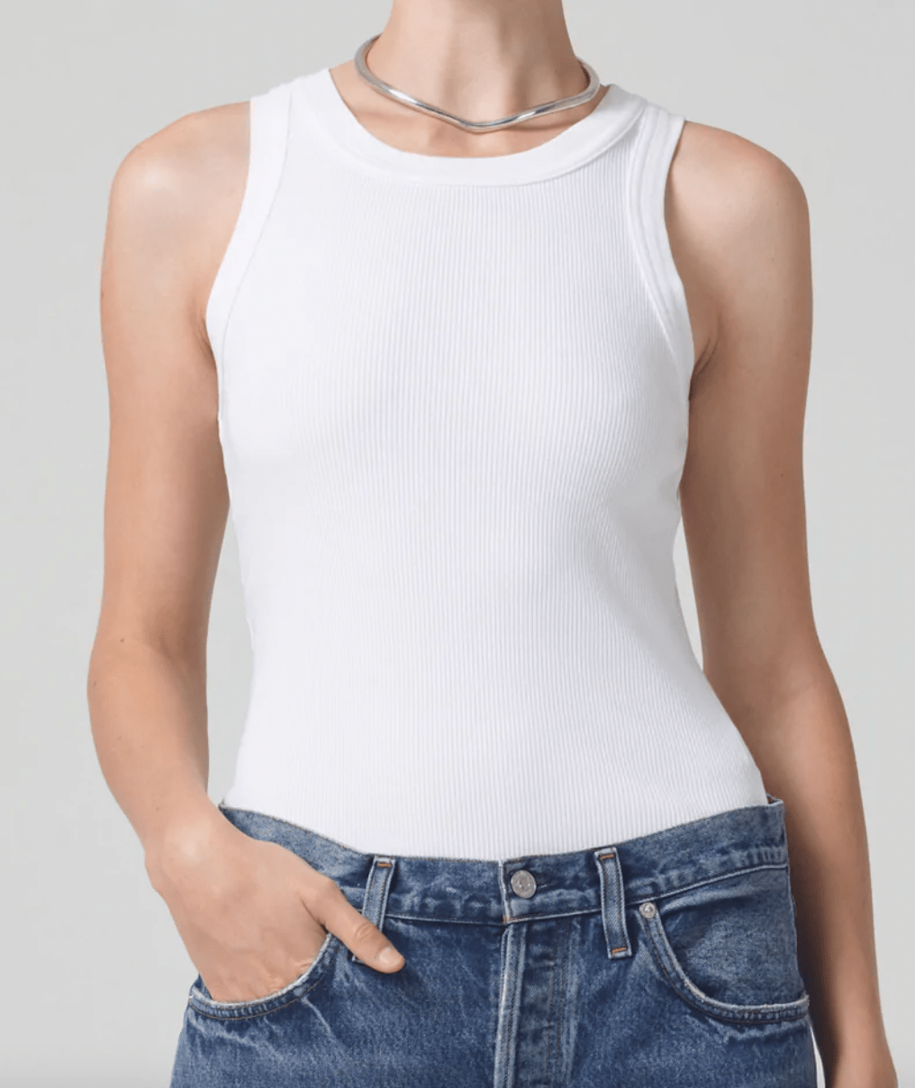 Citizens Of Humanity Isabel Rib Tank in White - Estilo Boutique