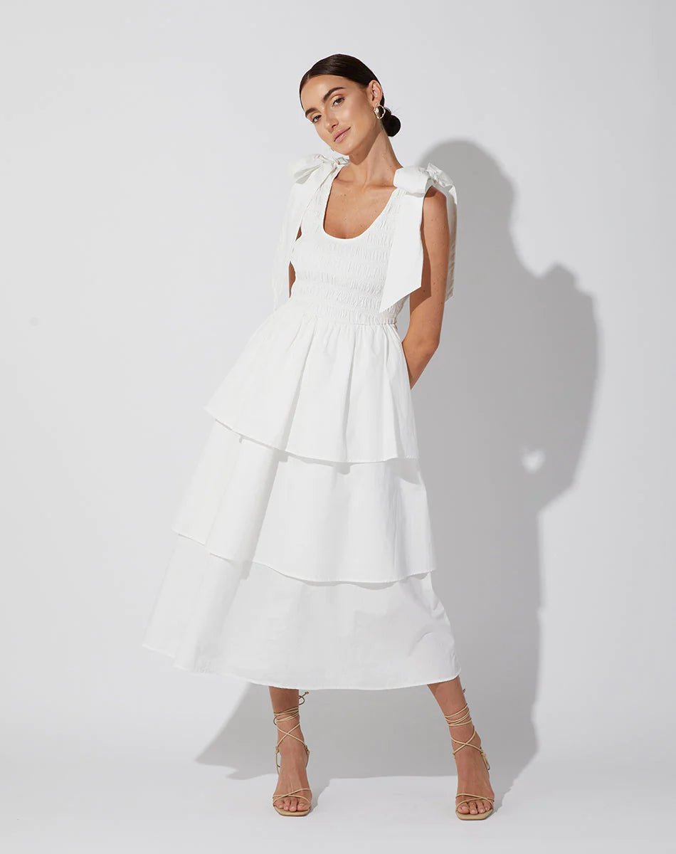 Cleobella Kaiya Midi Dress in White - Estilo Boutique