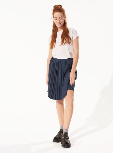 Cotelac Pleated Skirt in Denim - Estilo Boutique