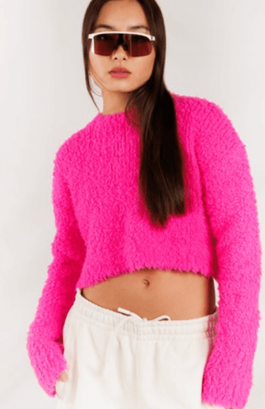 Crush Cashmere Teddy Fozzie Crew in Crush - Estilo Boutique