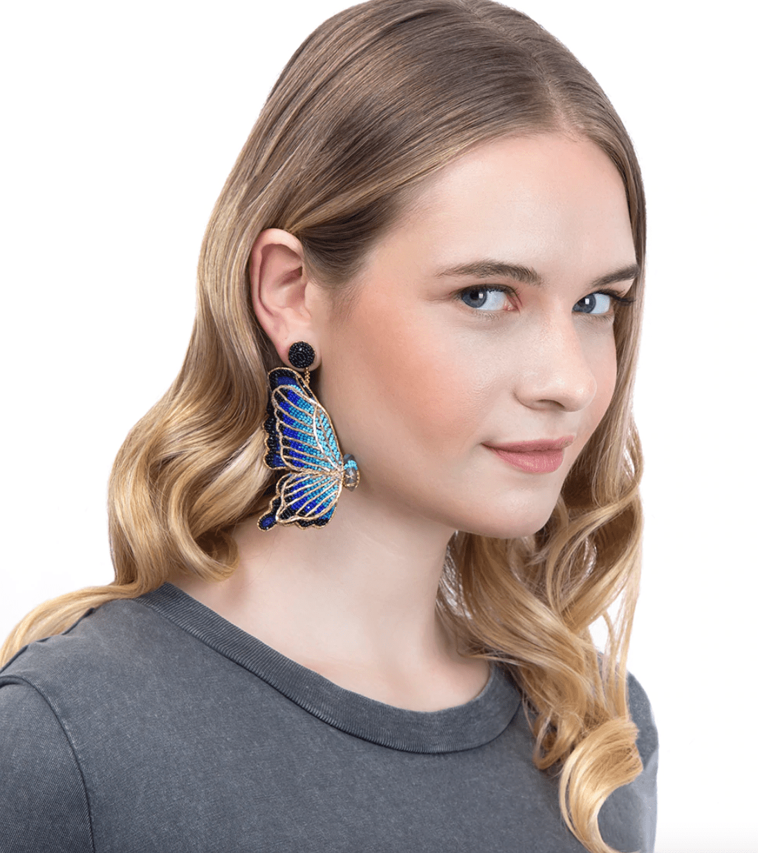 Deepa Gurnani Azure Earrings in Blue - Estilo Boutique