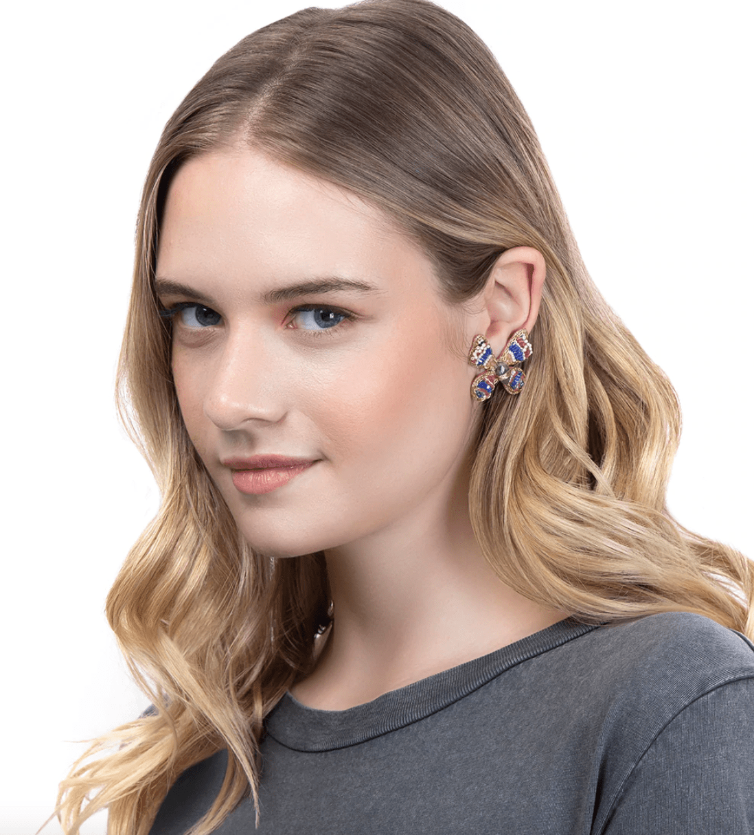 Deepa Gurnani Mariposa Earrings in Fuchsia - Estilo Boutique