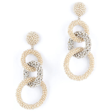 Deepa Gurnani Sienna Earrings in Silver - Estilo Boutique