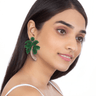 Deepa Gurnani Tropical Palm Tree Earring in Green - Estilo Boutique