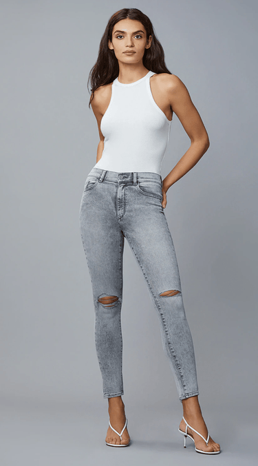 DL1961 Farrow Skinny High Rise Instasculpt Ankle in Chalk - Estilo Boutique