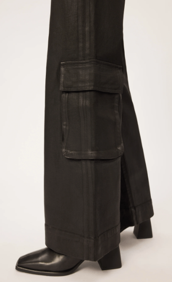 DL1961 Hepburn Wide Leg Cargo in Black Coated - Estilo Boutique