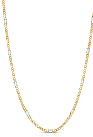 Eight Five One Nina Necklace in Blue CZ - Estilo Boutique