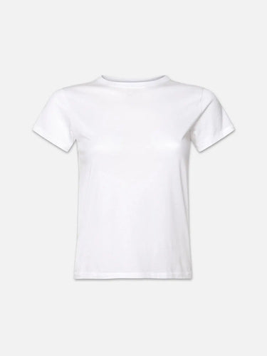 Frame Fitted Crew Tee in White - Estilo Boutique