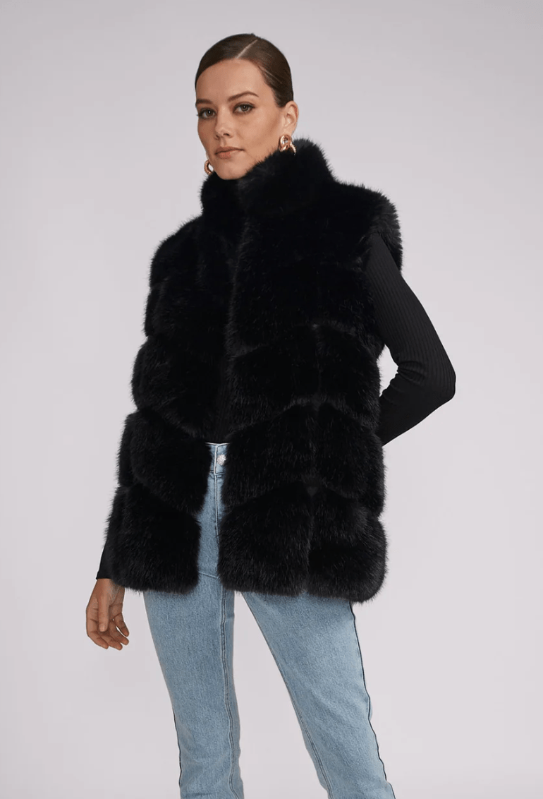 Whitley Faux Fur Vest S / Black