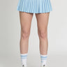 Gold Hinge Pleated Tennis Skirt in Aqua Sky - Estilo Boutique