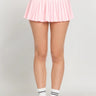 Gold Hinge Pleated Tennis Skirt in Baby Pink - Estilo Boutique
