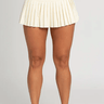 Gold Hinge Pleated Tennis Skirt in Pale Yellow - Estilo Boutique