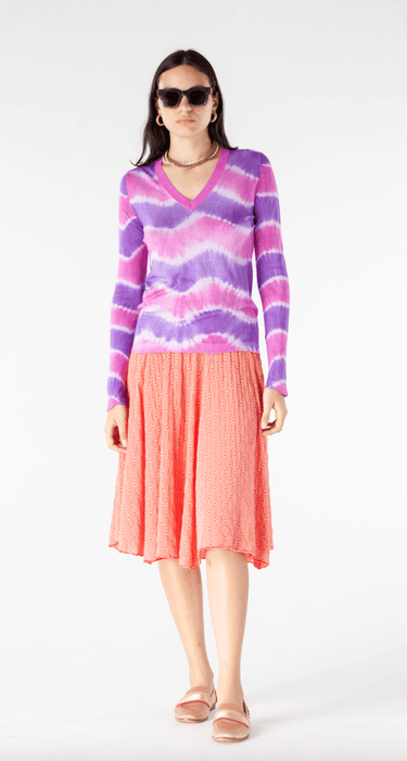 Happy Sheep V Neck Sweater in Amethyst - Estilo Boutique