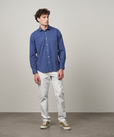 Hartford Denim Blue Twill Paul Shirt - Estilo Boutique