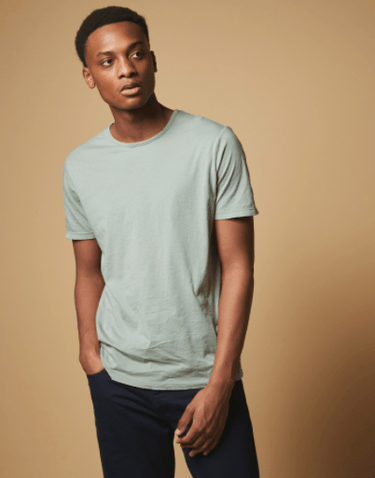 Hartford Light Jersey Crew in Gray-Green - Estilo Boutique