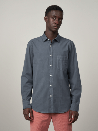 Hartford Twill Slim-Fit Storm Shirt in Graphite - Estilo Boutique
