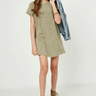 Hayden Girls Roll Sleeve Mini Dress in Olive - Estilo Boutique