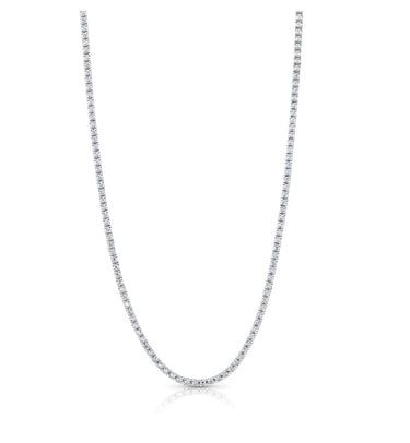 Jen Hansen 2MM Tennis Necklace 16” in Silver - Estilo Boutique